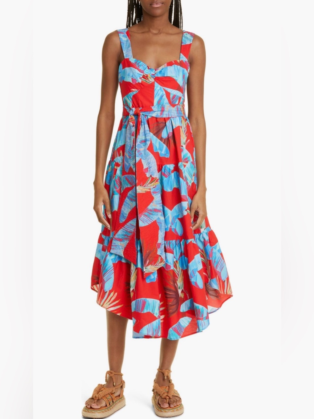 FARM Rio Sweet Jungle Cotton Midi Dress, Size L, NWT 🇧🇷